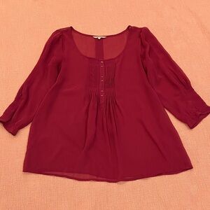 RW&CO. Deep Red Women's Blouse